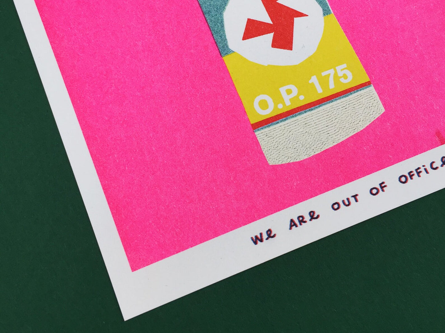 Indonesian Bottle Kakitiga risograph print by We Are Out of Office – colorful minimalist soy-ink artwork on 300g Biotop paper, inspired by Indonesian daily life, printed in the Netherlands.