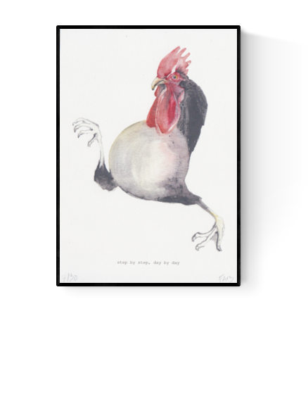Buy running rooster illustration by FAB