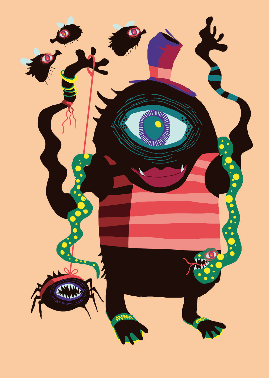 Gloria Alderidge art print by Studio Frits featuring a colorful one-eyed monster character in a playful surreal illustration style.