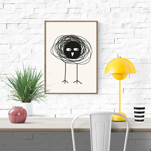 buy artprint Little black bird by Silvia Visscher