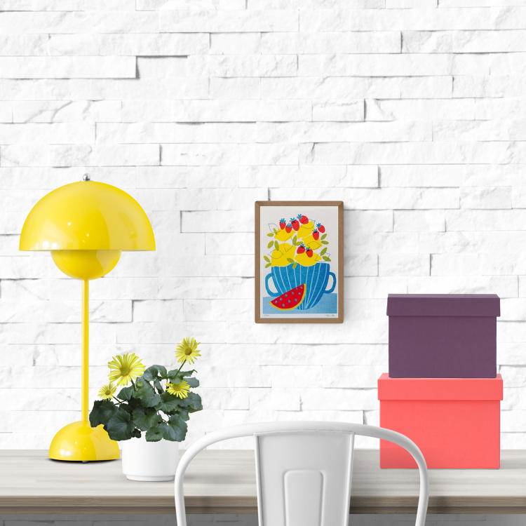buy artprint with lemons and strawberries by Teresa rego