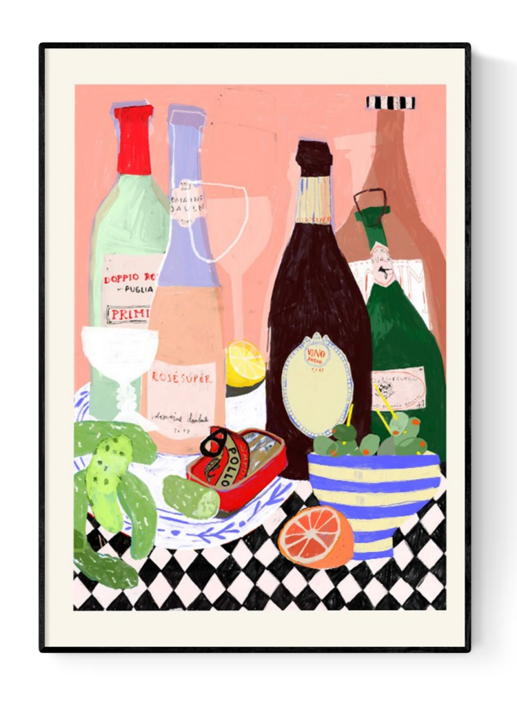 buy illustration with food and wine by Wünsch & Stömer