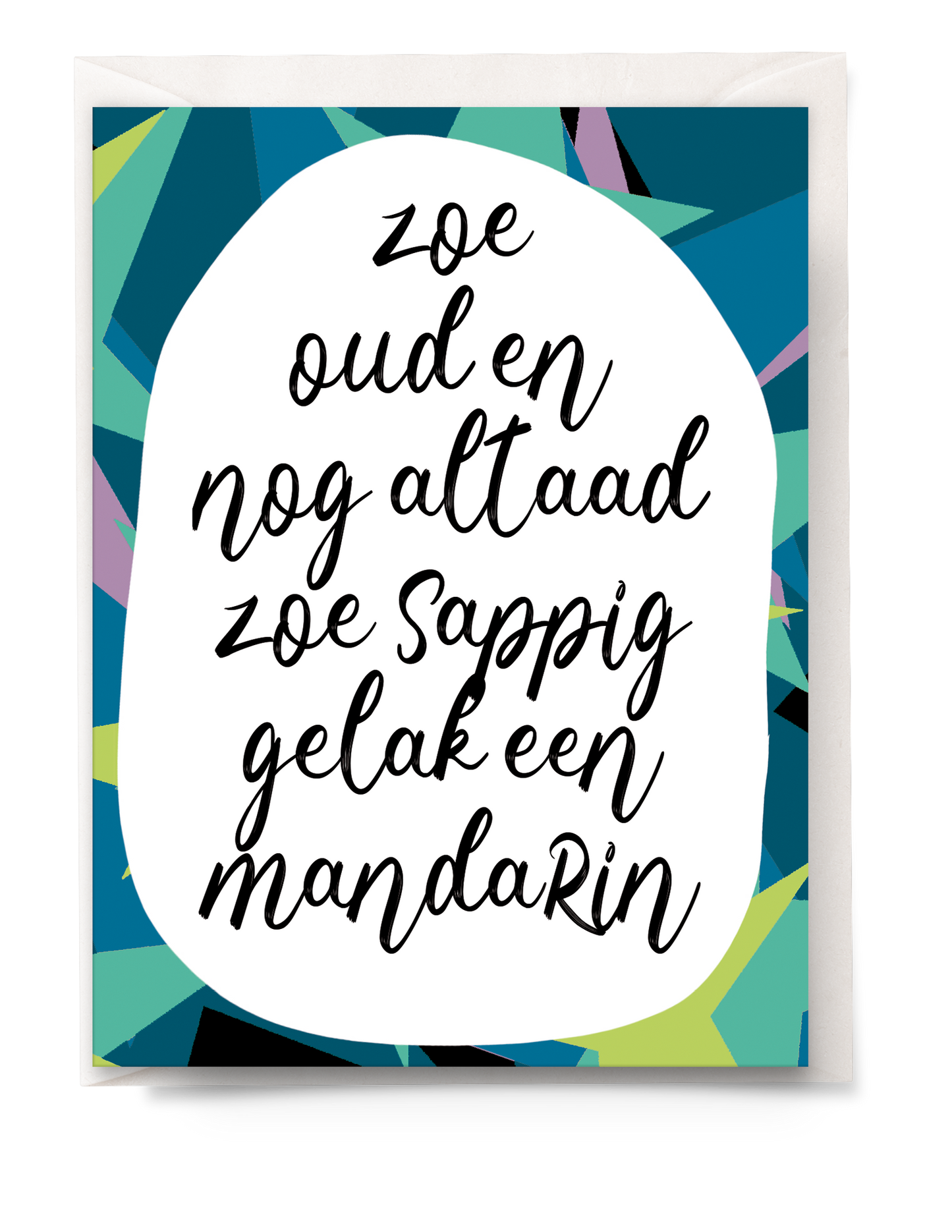 greeting card - Tante Colette - nog zoe sappig gelak een mandarin