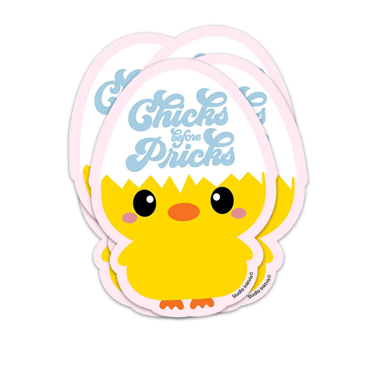 chicks before pricks - sticker