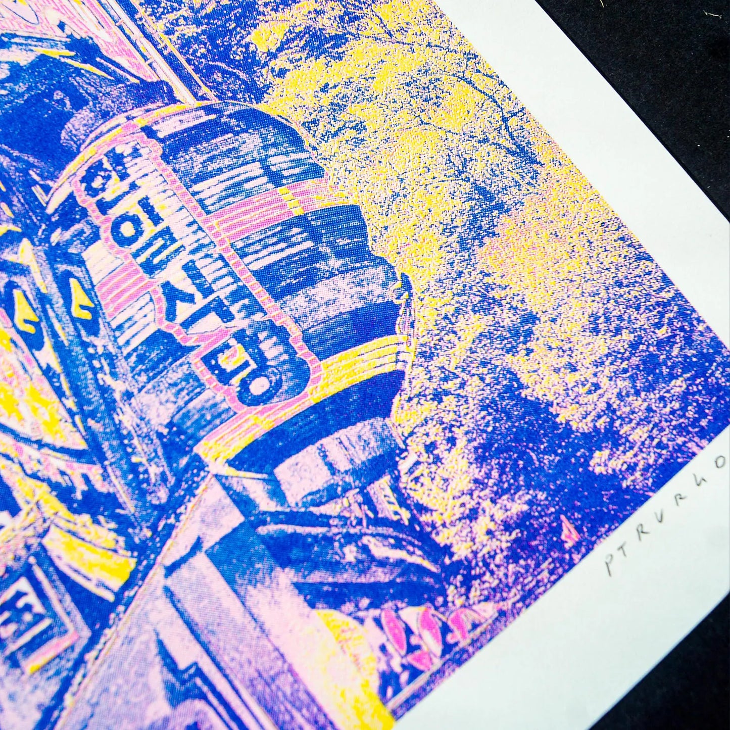 PTRVRKD is a talented illustrator from The Netherlands, known for her bold risograph prints that combine urban culture, architecture, and vibrant color palettes. Every piece is printed, signed, and numbered by hand in her studio, making each work a unique treasure.