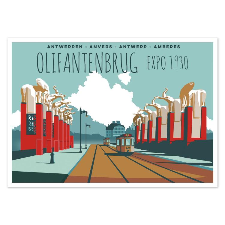 buy Antwerp historical building illustration postcards