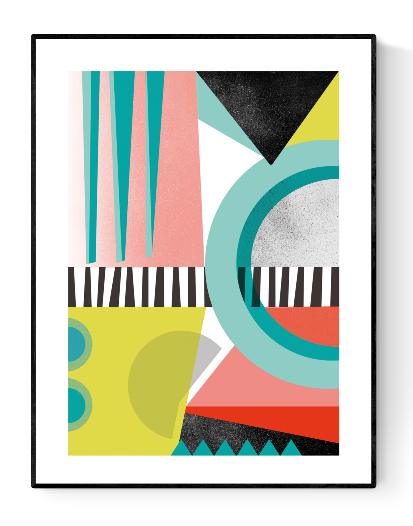 Berlin abstract art print set by Studio Frits – modern geometric wall art in bold colors and Bauhaus-inspired design. Set of 3 minimalist posters with vibrant shapes, contemporary composition, and artistic patterns. Perfect decorative artwork for living rooms, creative offices, and design-focused interiors. High-quality prints for modern home decor and art collectors