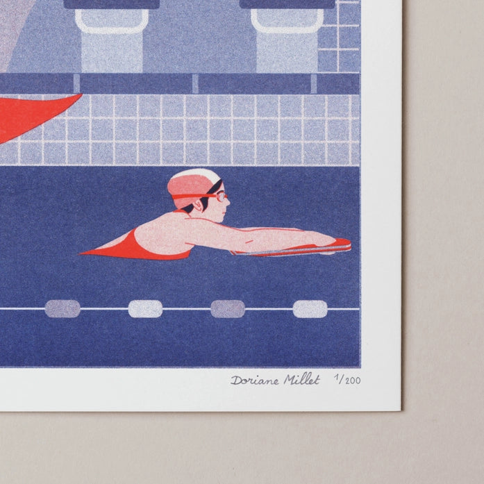 Buy swimmer wall art by Dorianne Millet