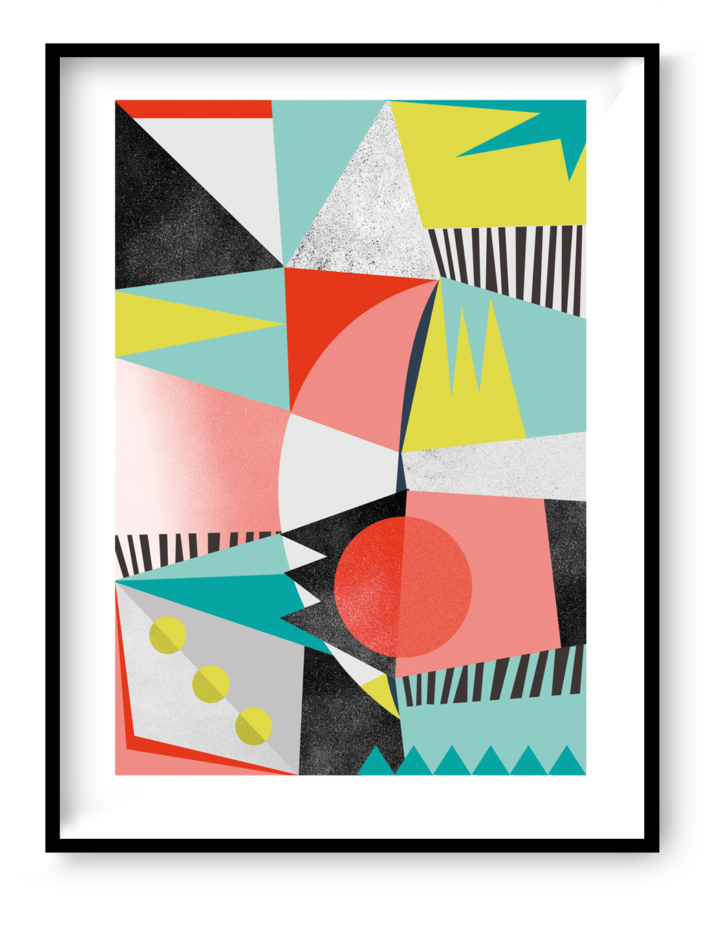 Berlin abstract art print set by Studio Frits – modern geometric wall art in bold colors and Bauhaus-inspired design. Set of 3 minimalist posters with vibrant shapes, contemporary composition, and artistic patterns. Perfect decorative artwork for living rooms, creative offices, and design-focused interiors. High-quality prints for modern home decor and art collectors