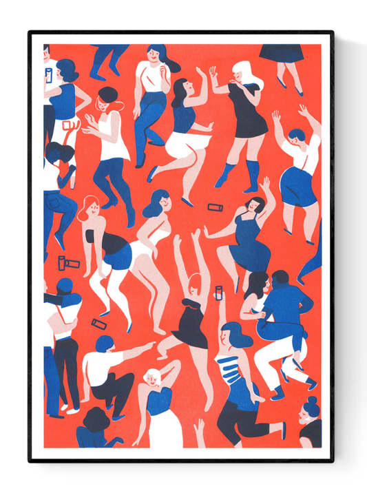 buy people dancing in the club  risoprint by virginie morgand 