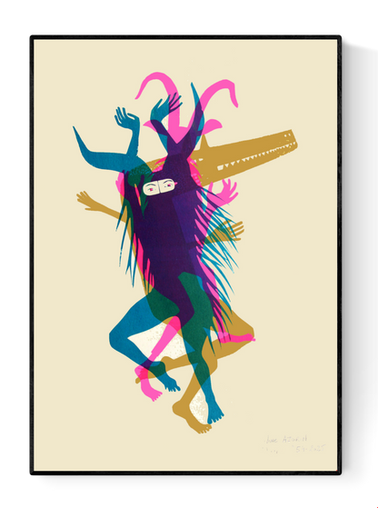 buy 3 color screenprint by Céline Azorin