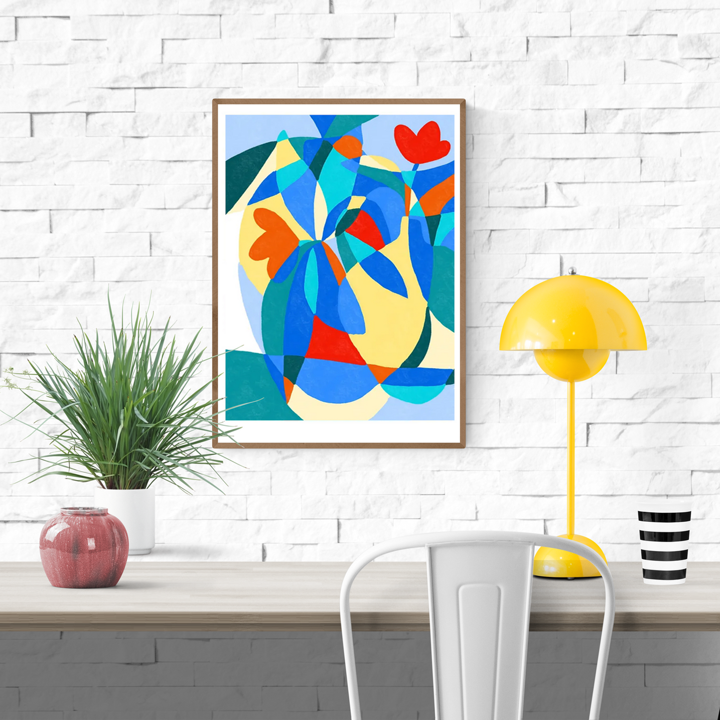 Buy colorful abstract tulips artprint by Teresa Rego