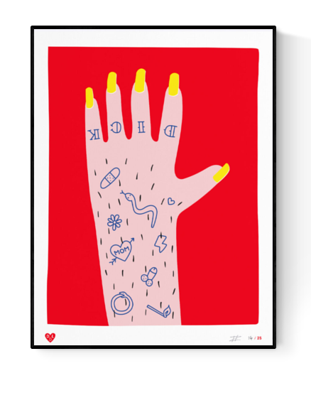 Buy hand illustration by Dicks don't lie