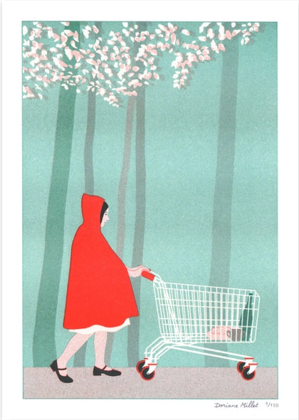 Buy artprint with little red hood by Dorianne Millet