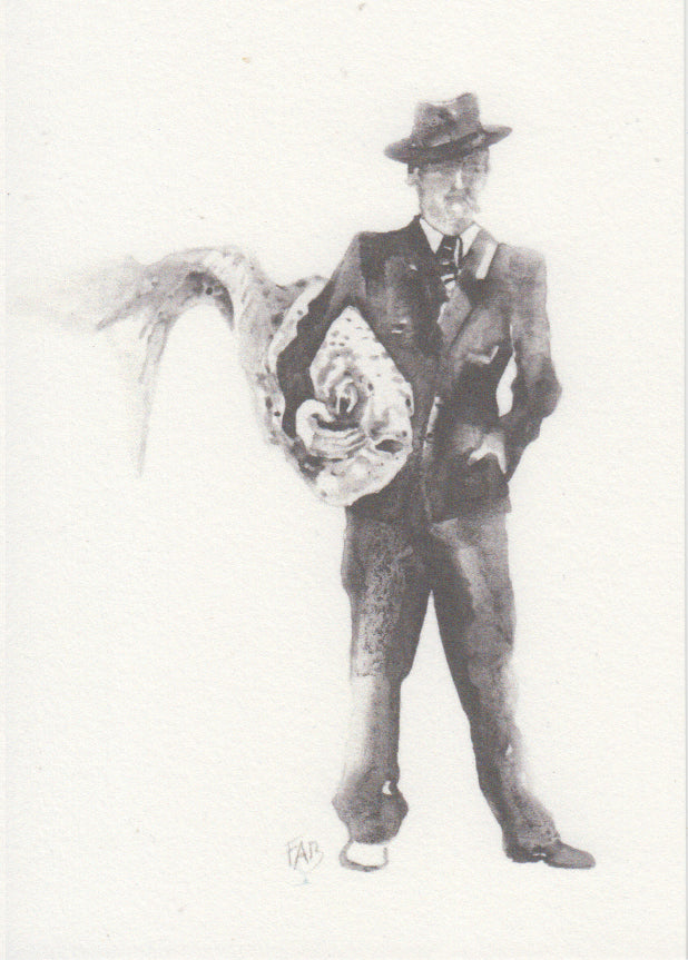 Buy artprint with a tuxedo man with fish by FAB