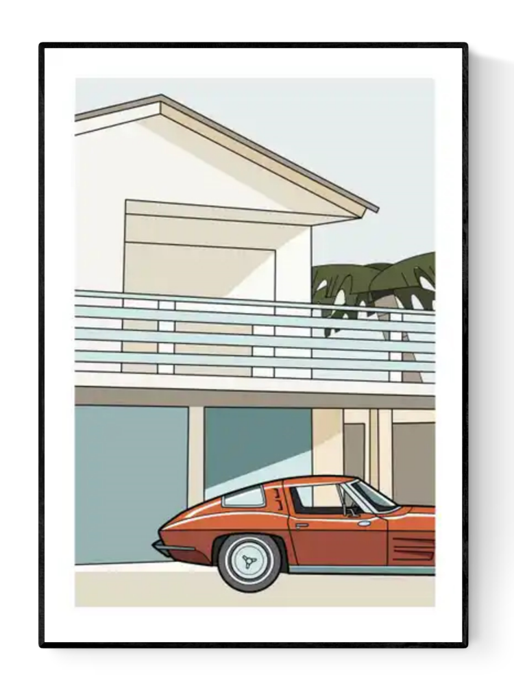 buy illustration with red car by Floor 4 productions