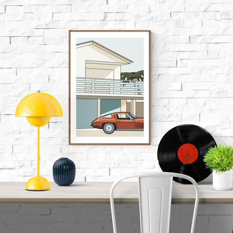 buy artprint with red car by Floor 4 productions