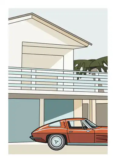 buy illustration with red car by Floor 4 productions