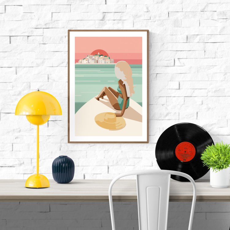 buy artprint with woman sunbathing by Floor 4 productions 