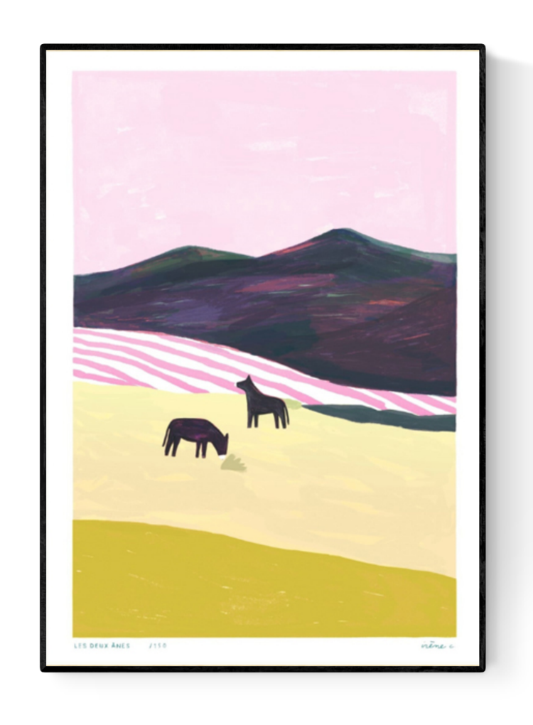 buy illustration with two donkeys by Sanlemo Irene Caron