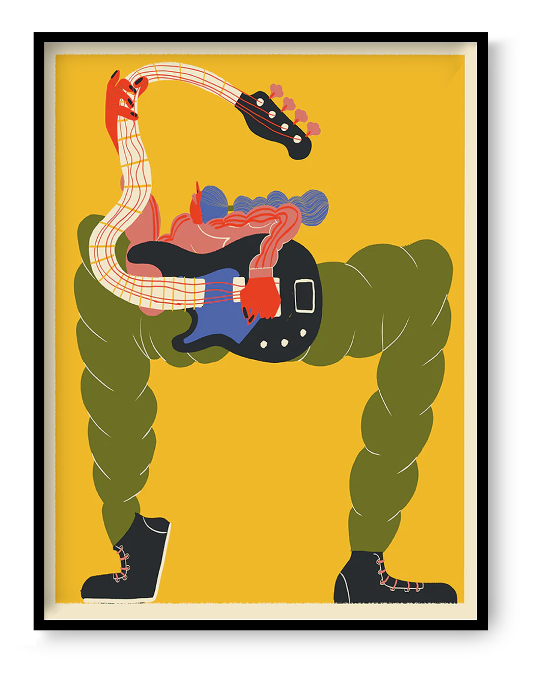 Miguel Manich Lead Guitar giclée art print 30x40 cm bold graphic musician illustration modern contemporary wall art for music lovers