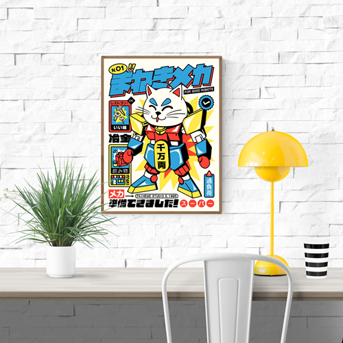 Buy manga artprint with cat by Paiheme Studio