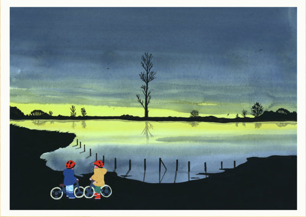 buy illustration with children at the lake by Sanlemo by Margaux Othats