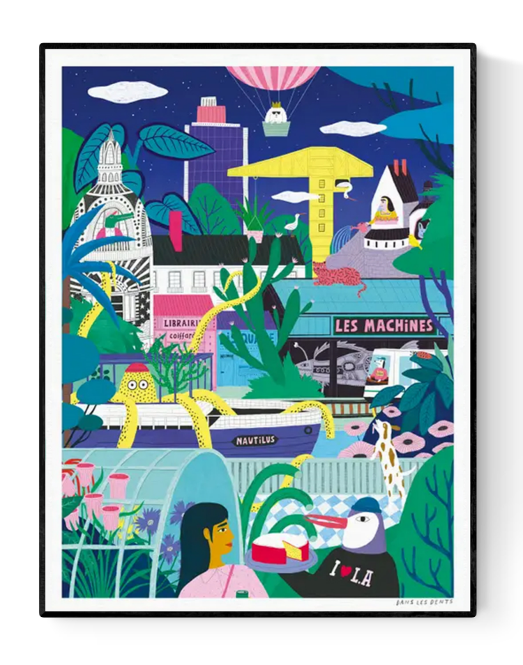 buy green city illustration by Dans Les Dents