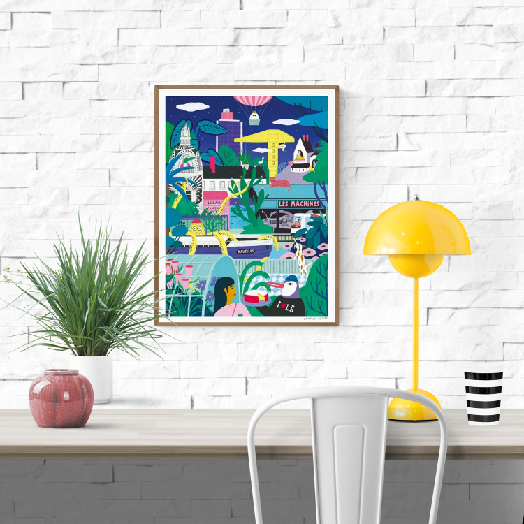 buy green city artprint by Dans Les Dents