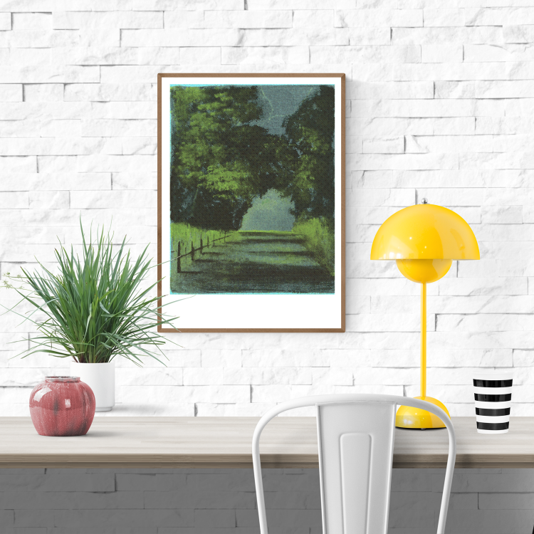 buy green landscape with trees artprint by Nattosito Sanlemo