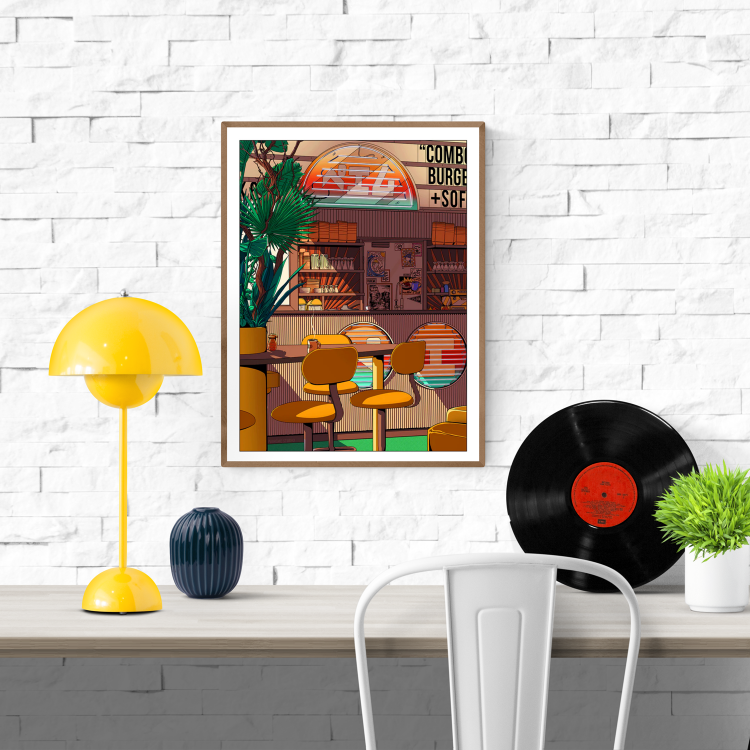 buy artprint with morning coffe by Painheme Studio