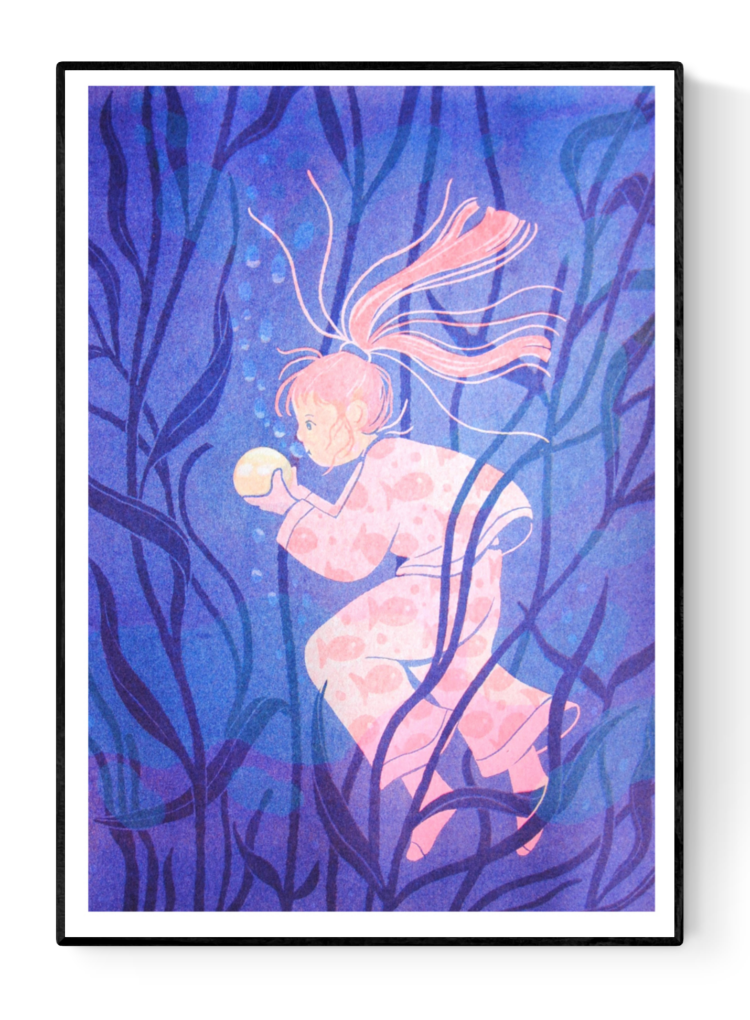 buy illustration with girl underwater by Sanlemo Pauline Spira