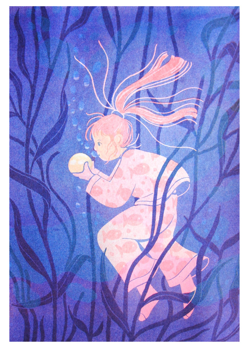 buy illustration with girl underwater by Sanlemo Pauline Spira