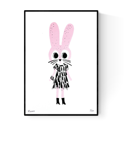 Buy illustration with pink rabbit by Plumo