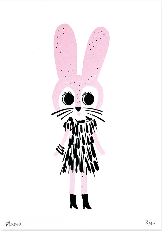 Buy illustration with pink rabbit by Plumo