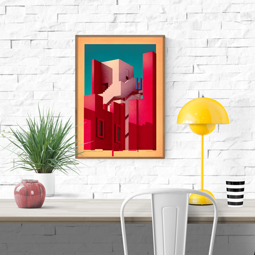 Buy illustration with red building by Sander Patelski