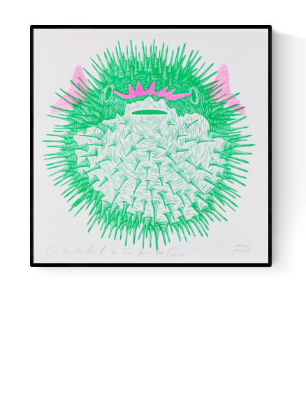 Buy illustration with green globefish by Srangford