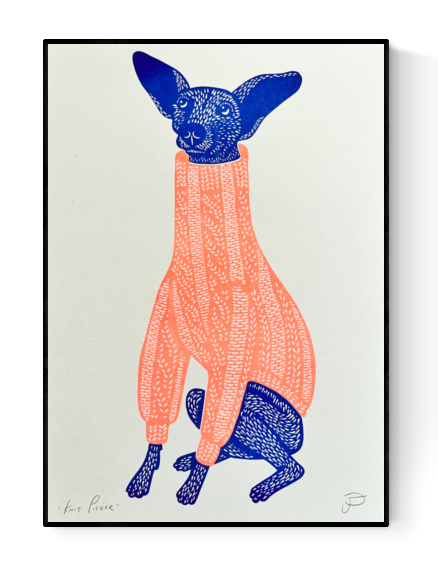 Buy illustration with knit picker dog by Strangford