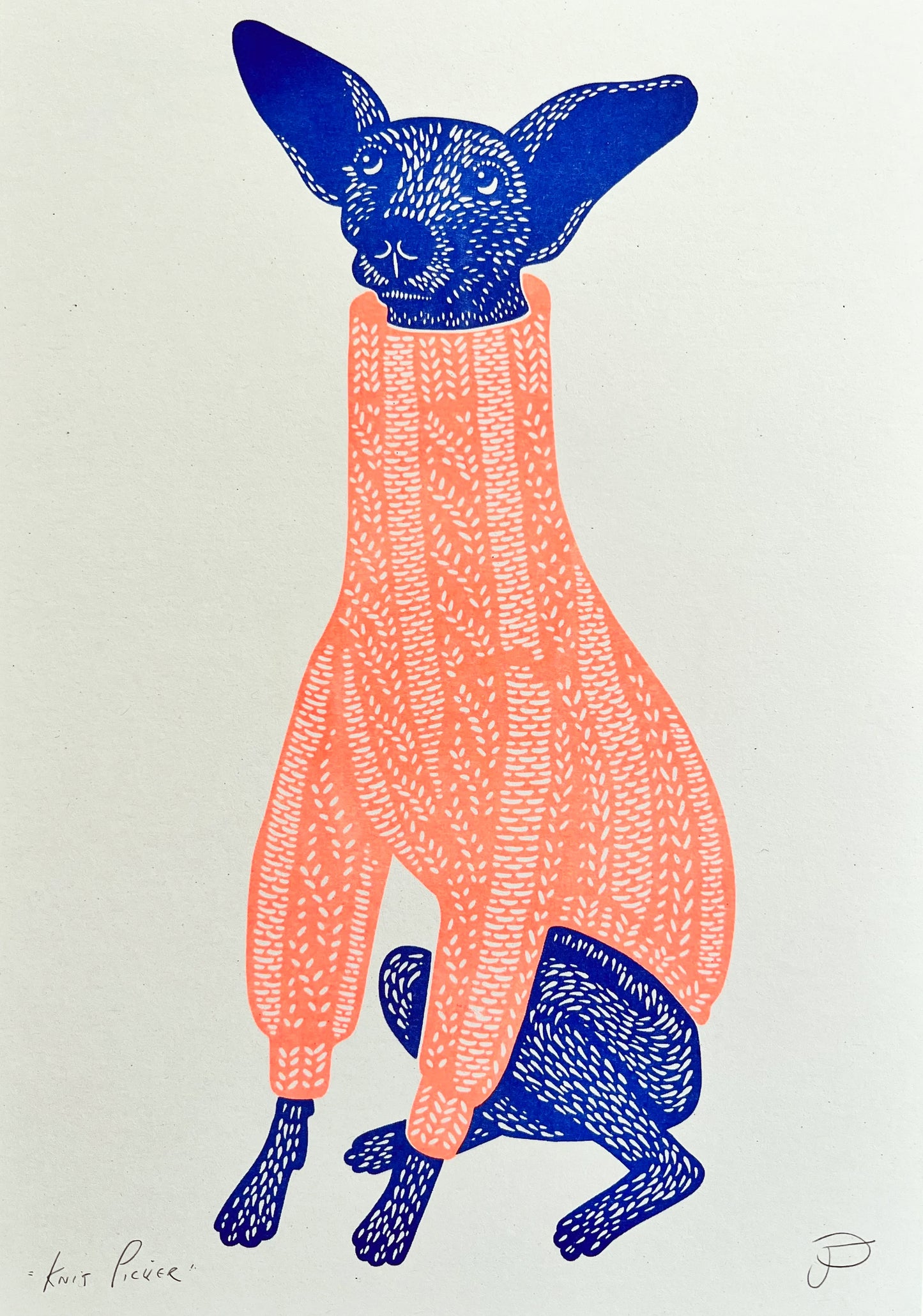 Buy illustration with knit picker dog by Strangford