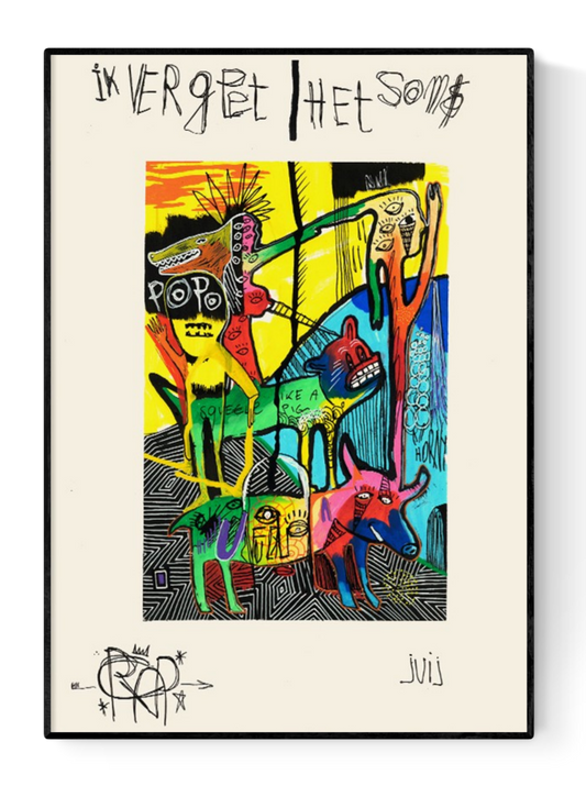 buy abstract illustration squeele like a pig by Sven Reubens 