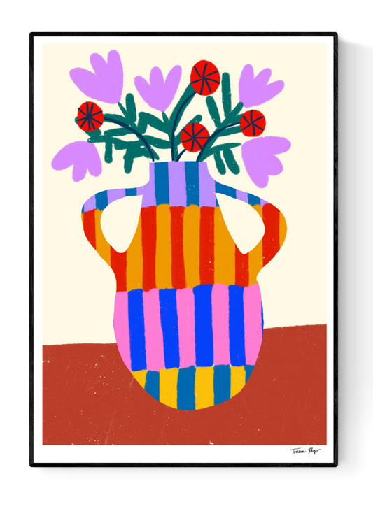 Striped vase with handles - Teresa Rego