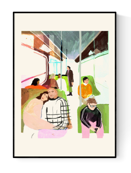 Buy illustration with people on the bus by Wünsch & Stömer