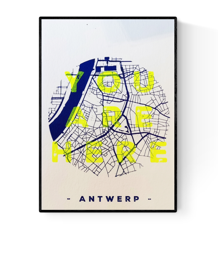 buy De Zeverij original screenprint with the Antwerp city map