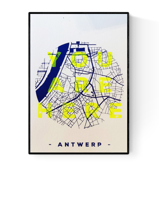 buy De Zeverij original screenprint with the Antwerp city map