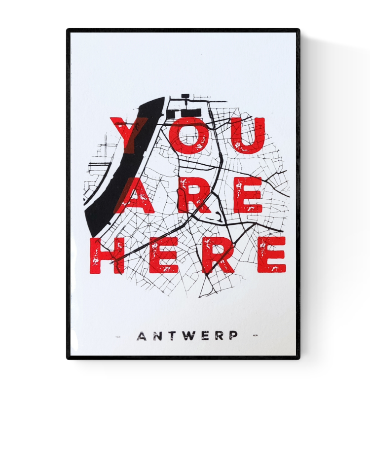 buy De Zeverij original screenprint with the Antwerp city map