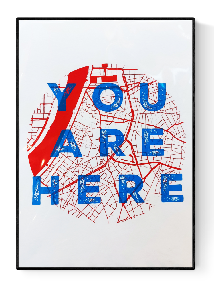 buy De Zeverij original screenprint with city map of Antwerp