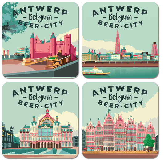 buy beer coasters Antwerp beer city from studio Frits