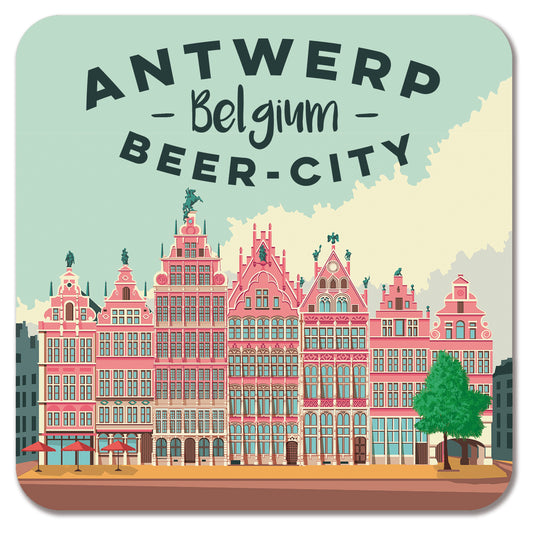 buy beer coasters Antwerp grote markt from studio Frits