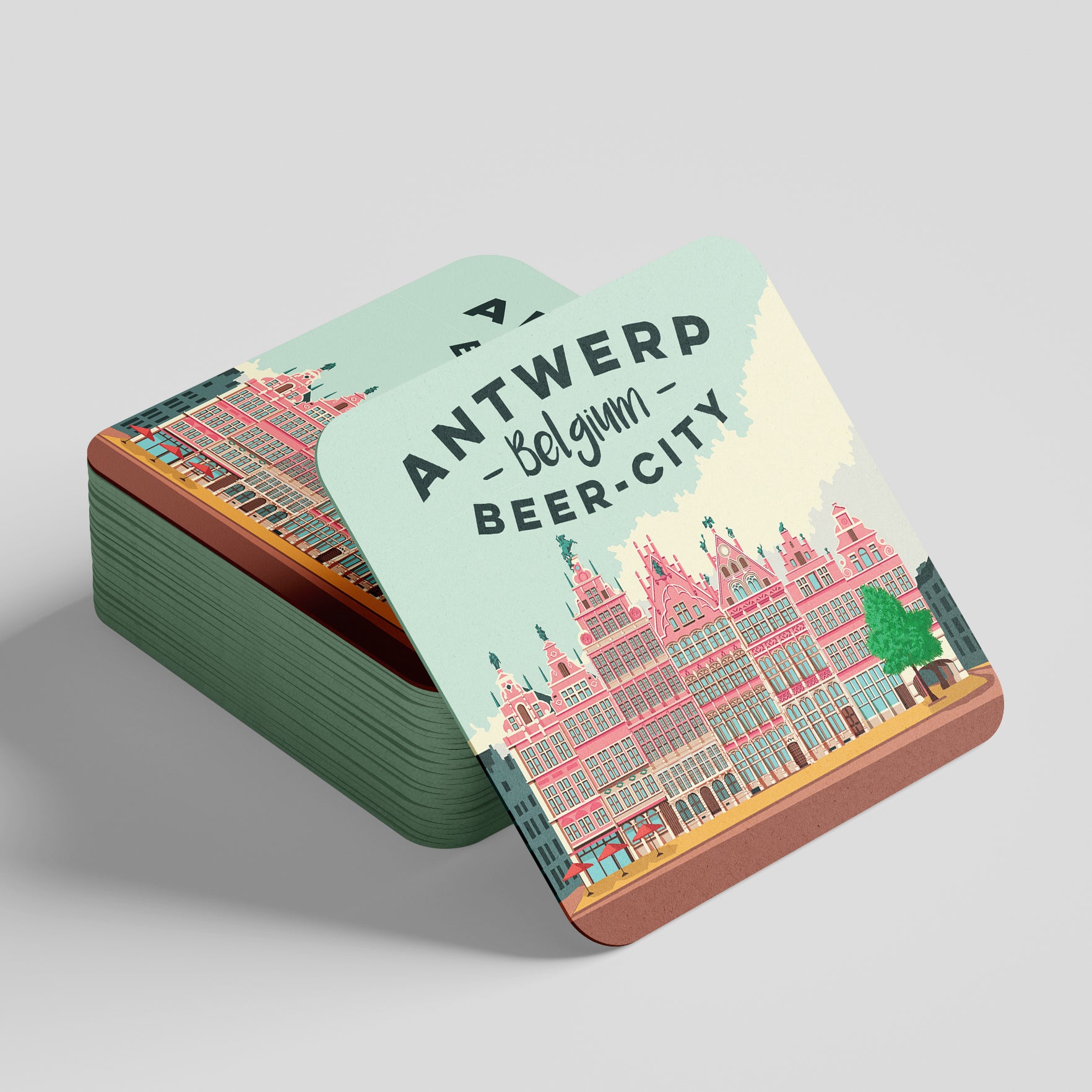 buy beer coasters Antwerp grote markt from studio Frits