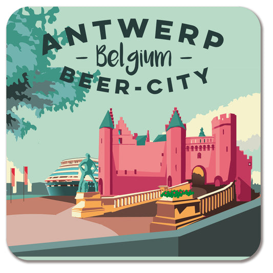 buy beer coasters Antwerp het steen from studio Frits